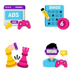 Set of Video Games Flat Icons