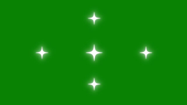 Twinkling stars animation, fast glowing motion,Shimmering light sparkling stars Shine animation,Animation  twinkle star particle graphic movement appear on green screen flash bright.4K