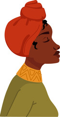 portrait of an African woman with natural features