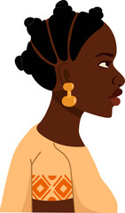portrait of an African woman with natural features