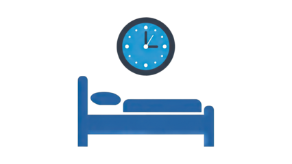 Bedtime: Clock Showing Time Above Bed