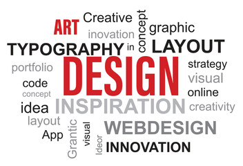 Graphic Design Typography Word Cloud Vector