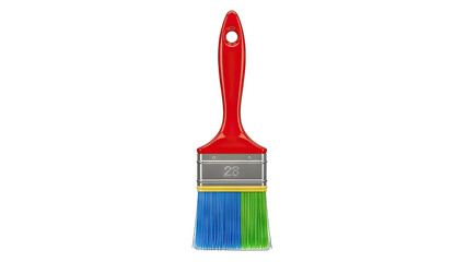 Colorful Paint Brush Isolated on White Background