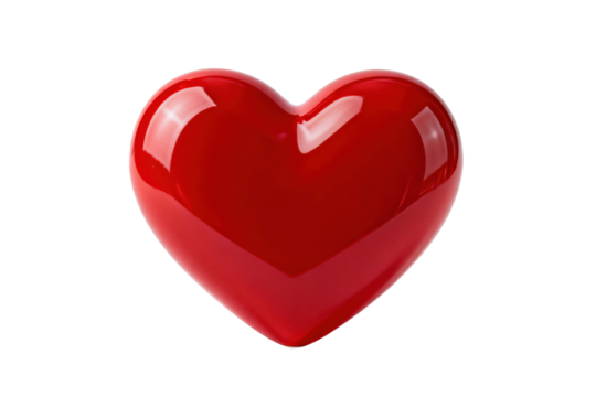 Bright Red Shiny Heart Shape Symbol of Love and Affection - Powered by Adobe