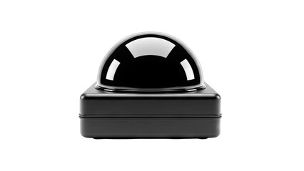 Black Dome Security Camera on White Background