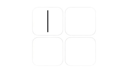 Black Line on White Squares - Minimalist Design