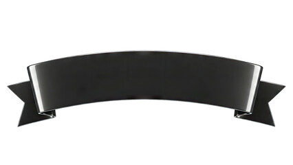 Black Ribbon Banner on White Background