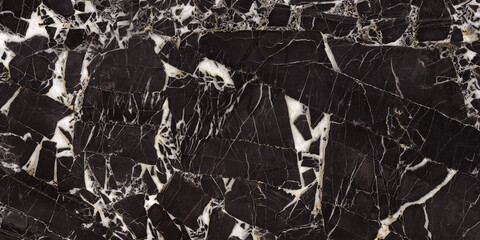 Fototapeta premium High-resolution black marble terrazzo texture. Porcelain tile carpet.
