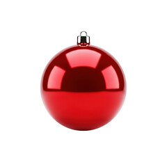 Obraz premium Shiny red christmas ornament isolated on transparent background