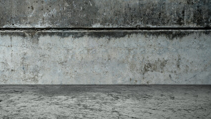 Gray concrete texture wall and floor for an abstract textured background