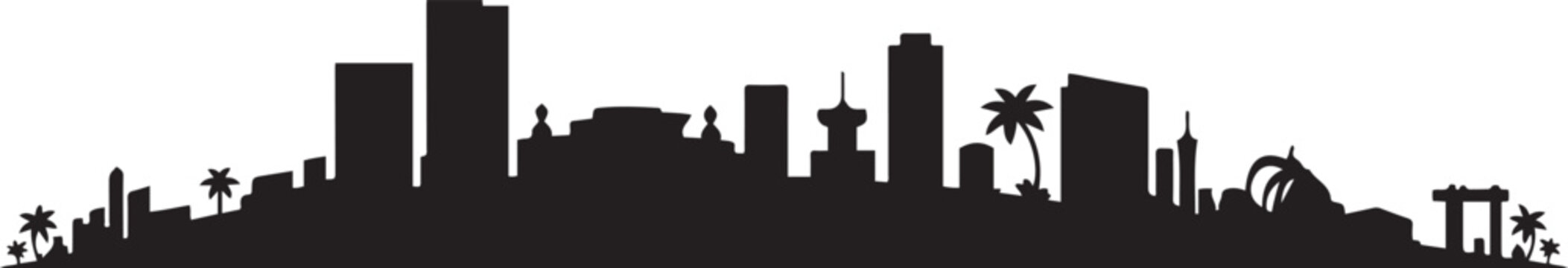 Douala, Cameroon, cityscape illustration skyline. design Vector black silhouette