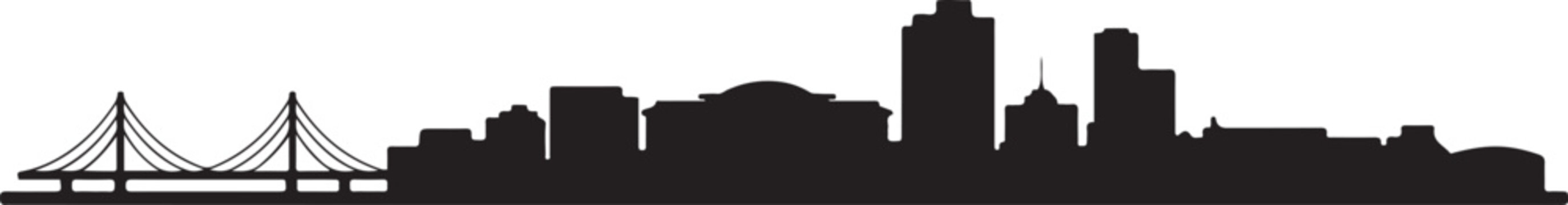 Douala, Cameroon, cityscape illustration skyline. design Vector black silhouette