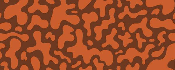 Brown Soft Organic Blob Shape Seamless Pattern. Soft Organic Blob Round Form Background. Vector Abstract Bg