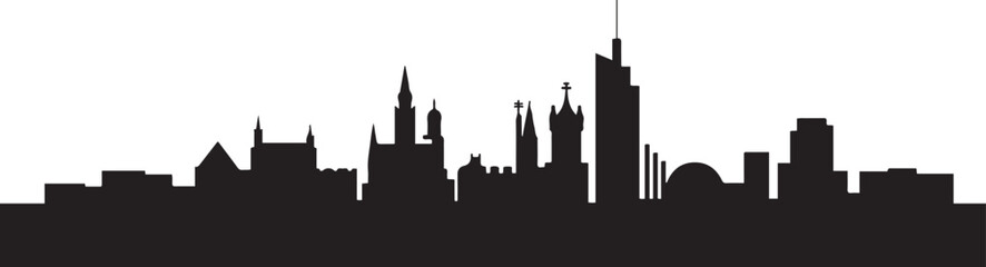 Obraz premium Poland City Skyline. design Vector black silhouette