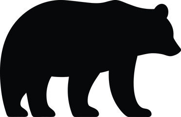 bear icon Black silhouette vector illustration on transparent background