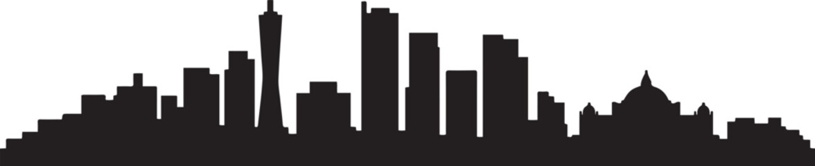 Mexico City Skyline Urban Landscape. design Vector black silhouette