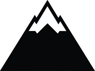 mountain icon Black silhouette vector illustration on transparent background