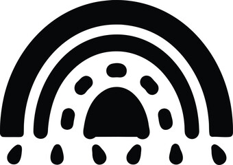 rainbow icon Black silhouette vector illustration on transparent background
