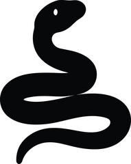 snake icon Black silhouette vector illustration on transparent background