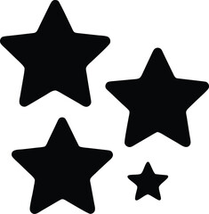 stars icon Black silhouette vector illustration on transparent background