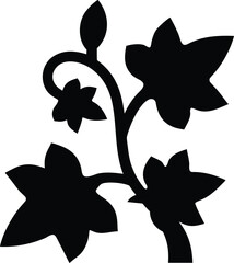 vine plant icon Black silhouette vector illustration on transparent background