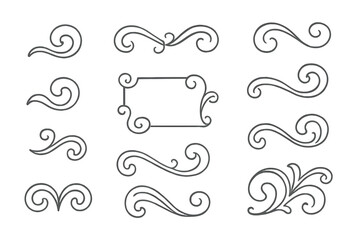 Elegant vintage ornamental swirls and decorative calligraphic design elements for borders and frames