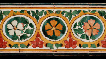 Obraz premium Floral Tile Border
