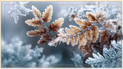 Frosty Winter Leaves