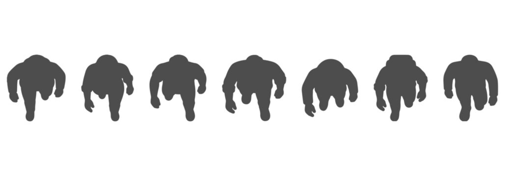 Detailed cad top view drawing of silhouette people. vector illustration &ndash; CAD vector reference #20