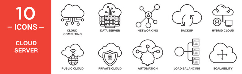 Cloud Server Icon Set