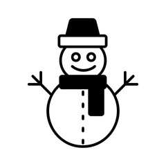 Snowman with hat and scarf