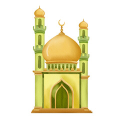 Watercolor Painting of Mosque