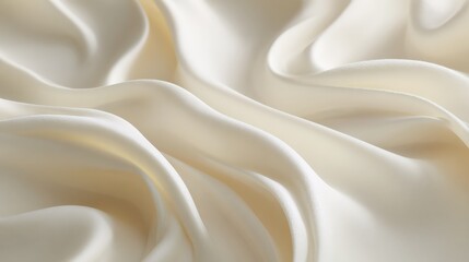 Obraz premium Warm Cream Silky Flowing Waves Featuring Soft Highlights Forming Elegant Cloud Dancer Abstract Smooth Drapery Texture