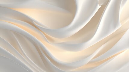 Obraz premium Soft Silky Wavy Drapery With Warm Cream Sunlit Highlights Creating Smooth Cloud Dancer Abstract Gentle Flowing Texture