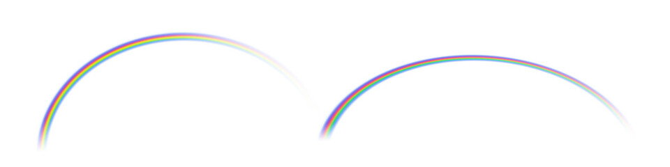 abstract colorful wave/A soft, colorful double rainbow arc isolated on a clean white background.