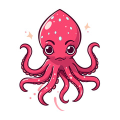Squid Cartoon Design Very Cool