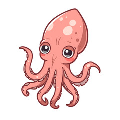 Squid Cartoon Design Very Cool