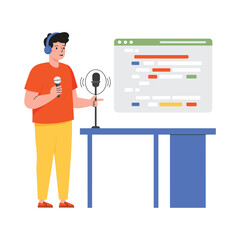 Smart coding Vector Flat Illustration EPS 10 File