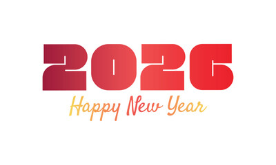 2026 Alphabet Letter Year Business new Text Number Design, Gradient Magnets Color Numbers With White Background, Happy New Year 2026.