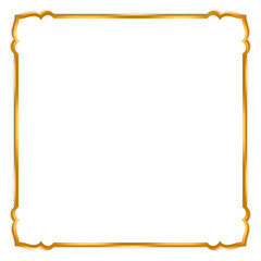 Islamic gold square ornamental frame &ndash; A classic gold frame with ornamental curves for Ramadan announcements, Islamic lectures, cover layouts, and elegant religious publications