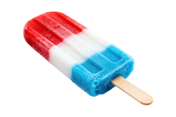 Colorful red white and blue popsicle on a stick