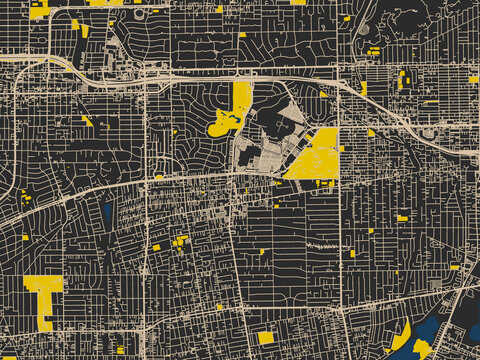 Modern flat map of Arcadia, California