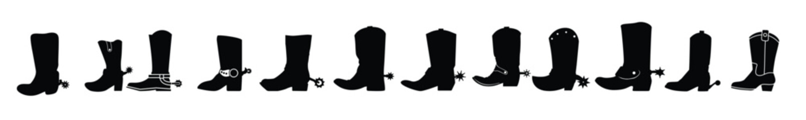 Adobe Illustratocowboy boot icon set cowboy illustration sign collection