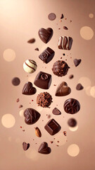Obraz premium ふんわり灯るチョコレートのきらめき背景きらめき背景