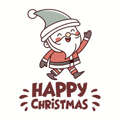 santa claus with gifts and happy Christmas