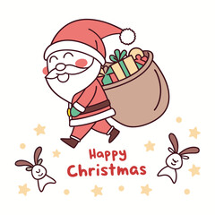 christmas card with santa claus