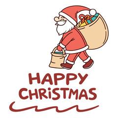 santa claus with christmas tree