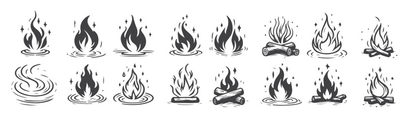 flames of art hand drawn fire illustration collection 