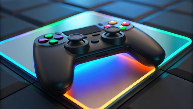 Modern Touchpad Controller with Colorful Backlight Display