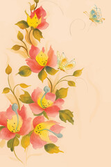 Adobe Illustrator Artwork allover floral design for printing